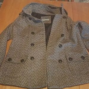 Brown tweed peacoat